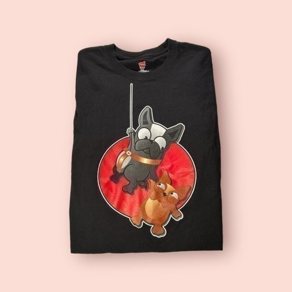 Hanes Doggie Rescue Black Dog Graphic Tshirt Size Large - "Leola"
